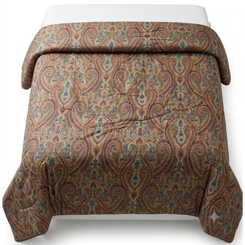 Ralph Lauren Fenton Paisley Reversible Stripe Comforter King Size